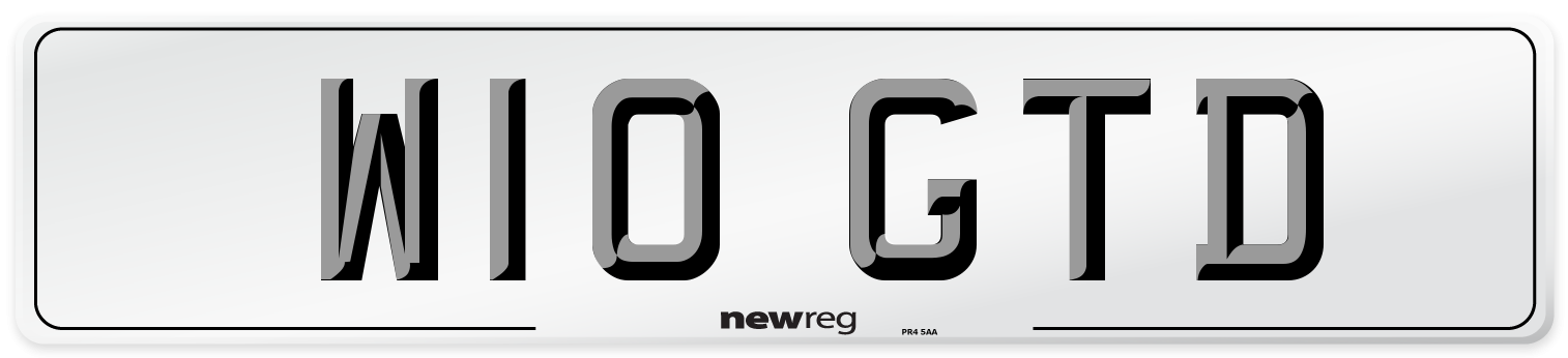 W10 GTD Number Plate from New Reg